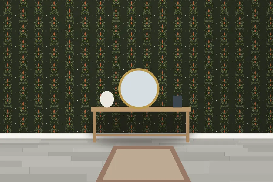 Elowen Heritage Damask Wallpaper in a room