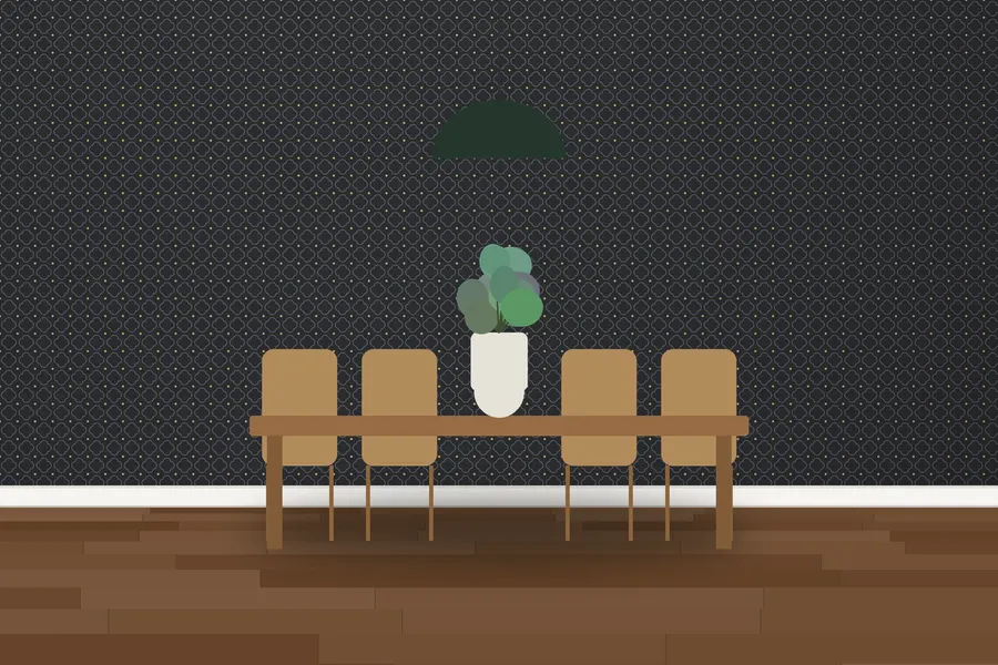 Vivian Quatrefoil Wallpaper in Charcoal Dusk