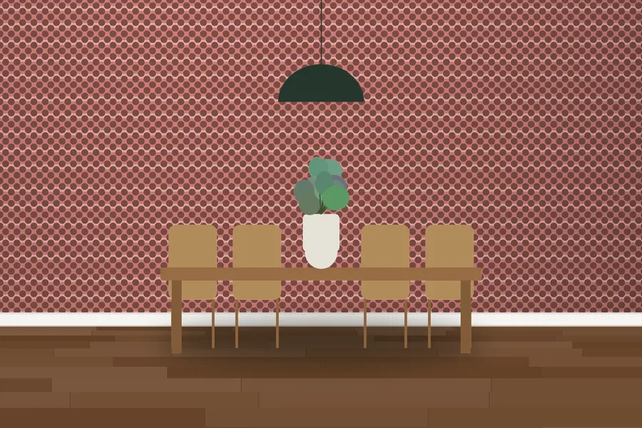 Stanhope Scallop Wallpaper in a room