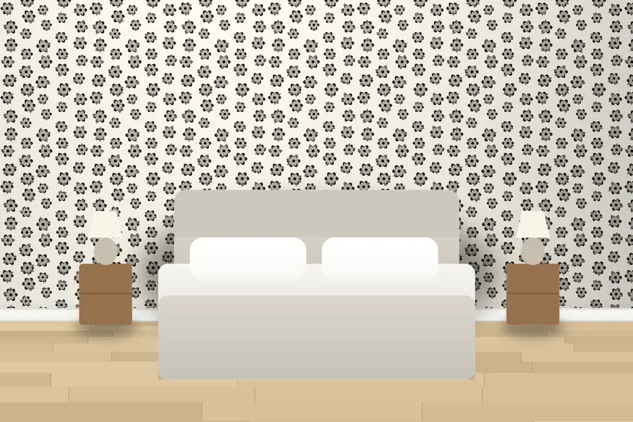 Tobias Blooms Wallpaper in a room