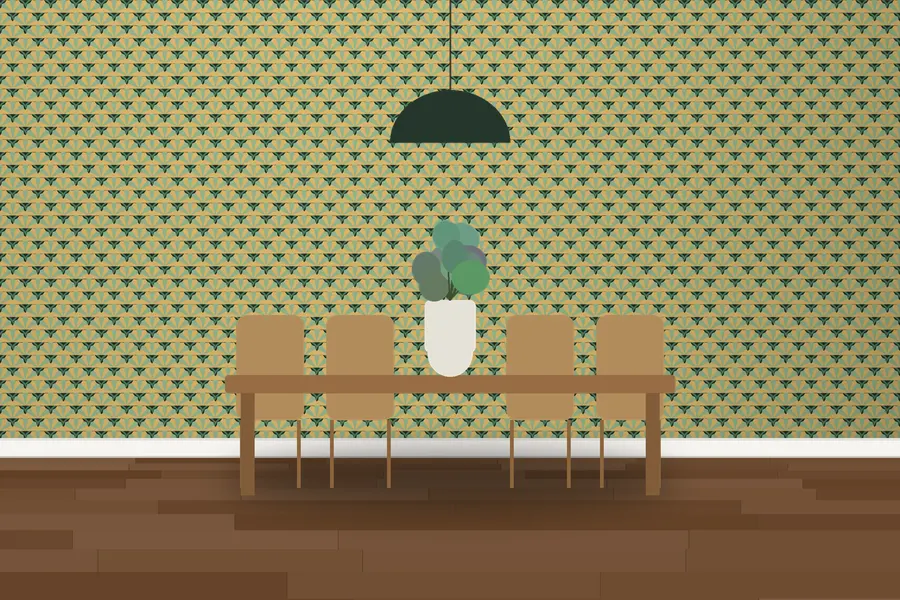 Redfern Scallop Shell Wallpaper in a room