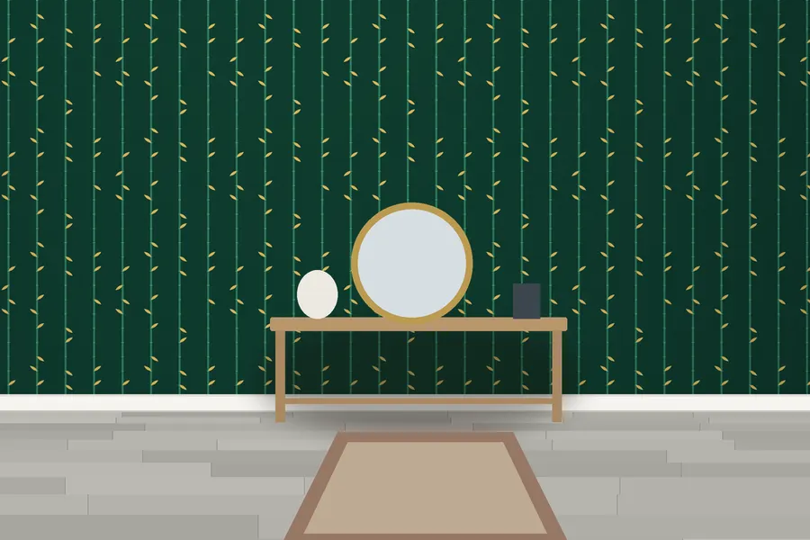Monroe Bamboo Trellis Wallpaper in a room