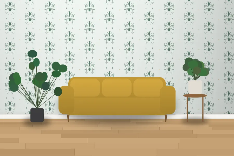 Upton Regency Damask Wallpaper in a room