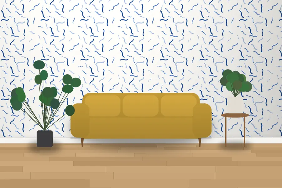 Strand Brushstroke Wallpaper in a room