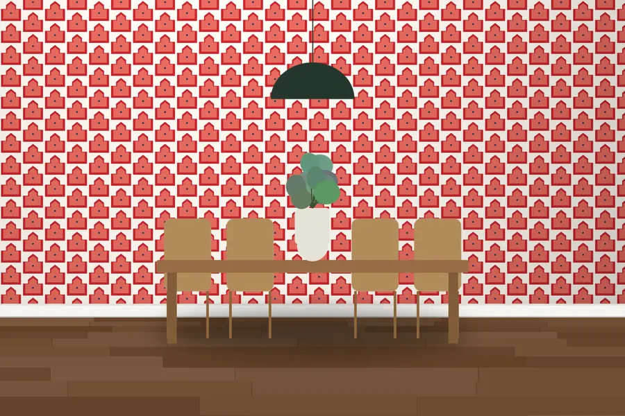 Carlton Ziggurat Wallpaper in a room