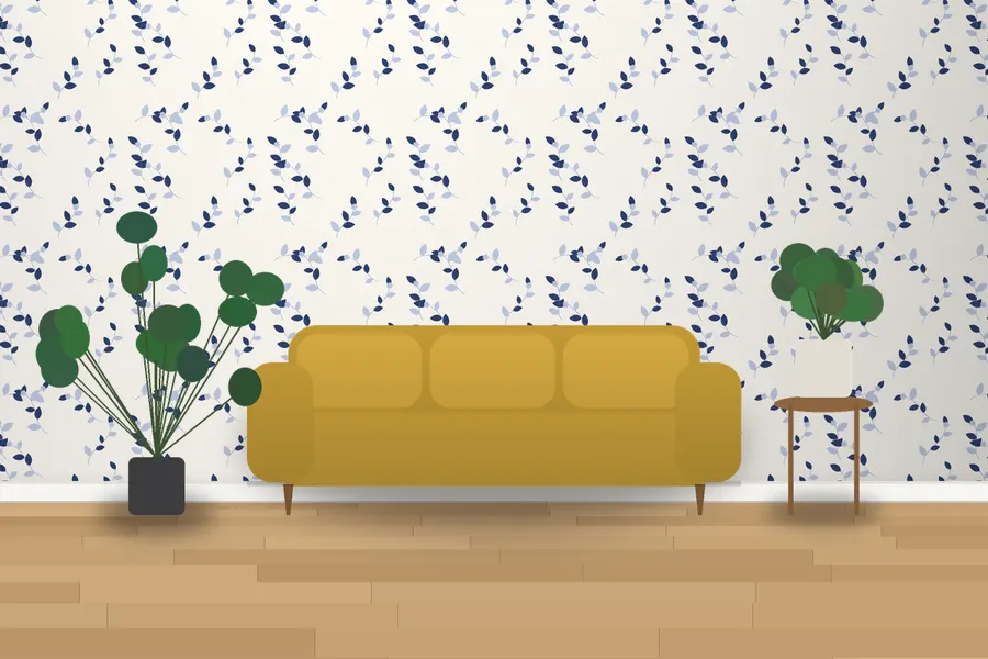 Chelmer Trailing Vine Wallpaper in a room