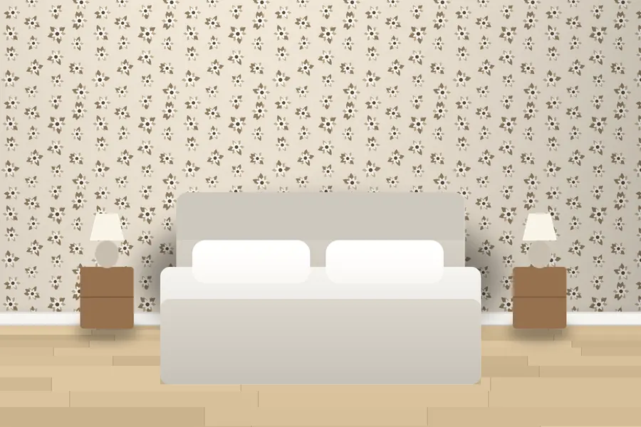 Hollis Rosette Floral Wallpaper in Oatmeal