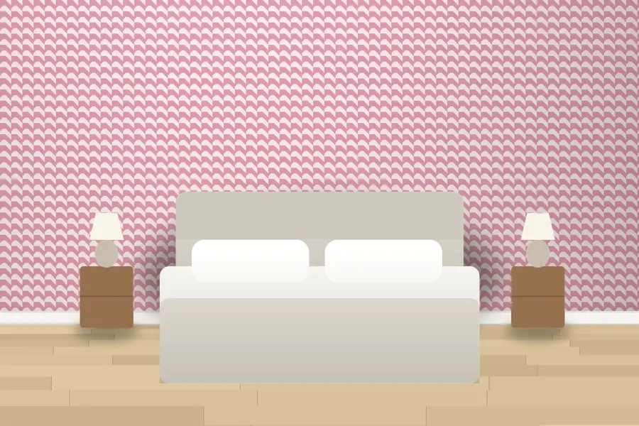 Bellamy Dogtooth Wallpaper in a room