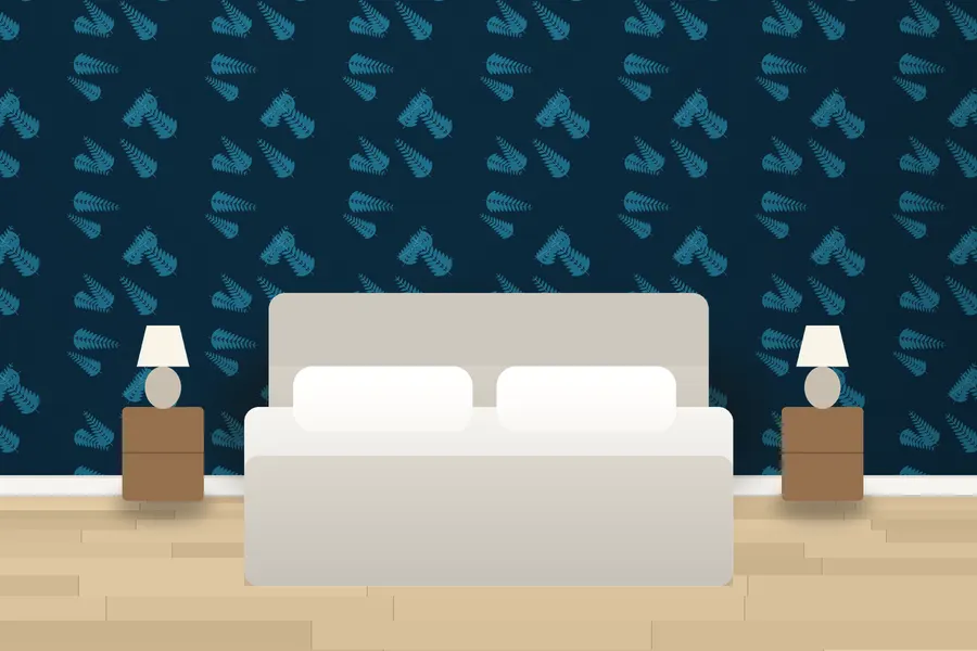 Clover Fern Wallpaper in Ocean Deep