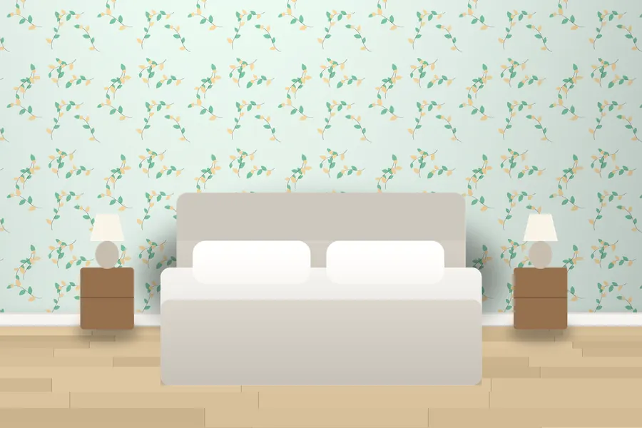 Penrose Trailing Vine Wallpaper in a room