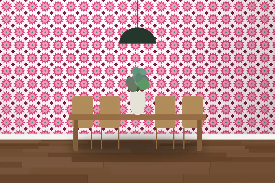 Fernlea Medina Star Wallpaper in a room