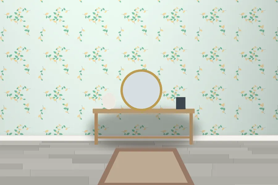 Rushton Trailing Vine Wallpaper in a room