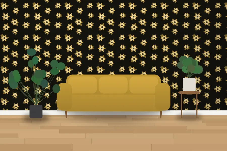 Grayson Rosette Floral Wallpaper in a room
