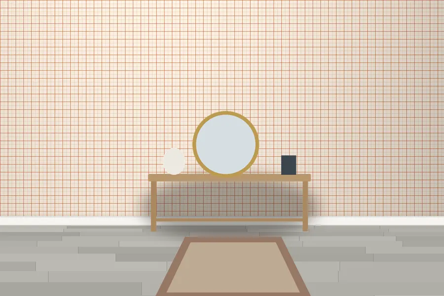 Derwent Windowpane Check Wallpaper in a room