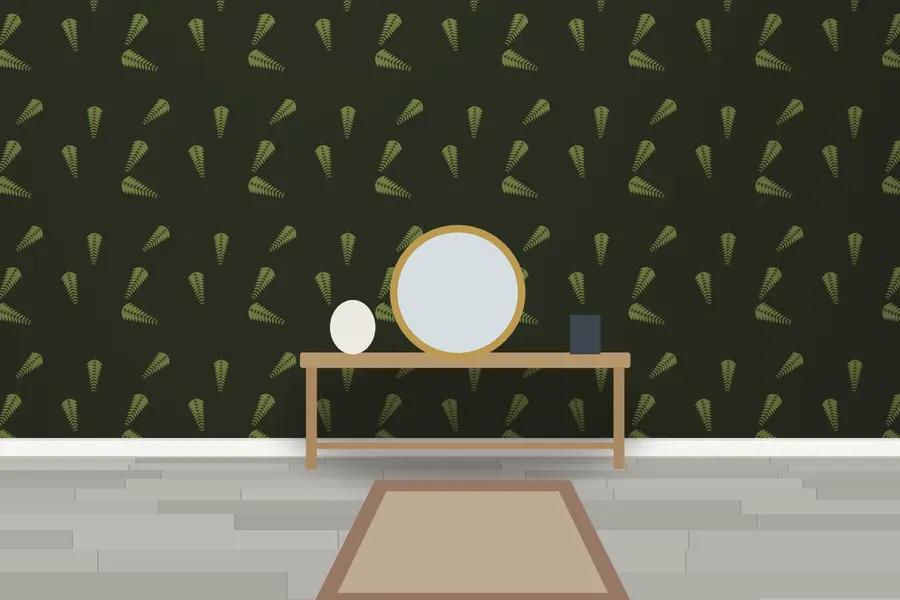 Mansell Fern Wallpaper in Moss & Rust