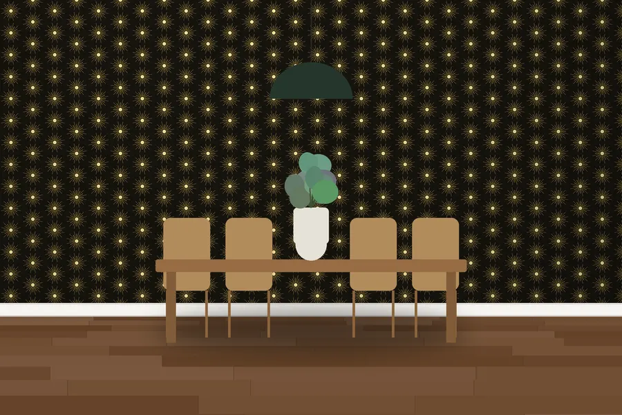 Thornbury Sunburst Wallpaper in a room