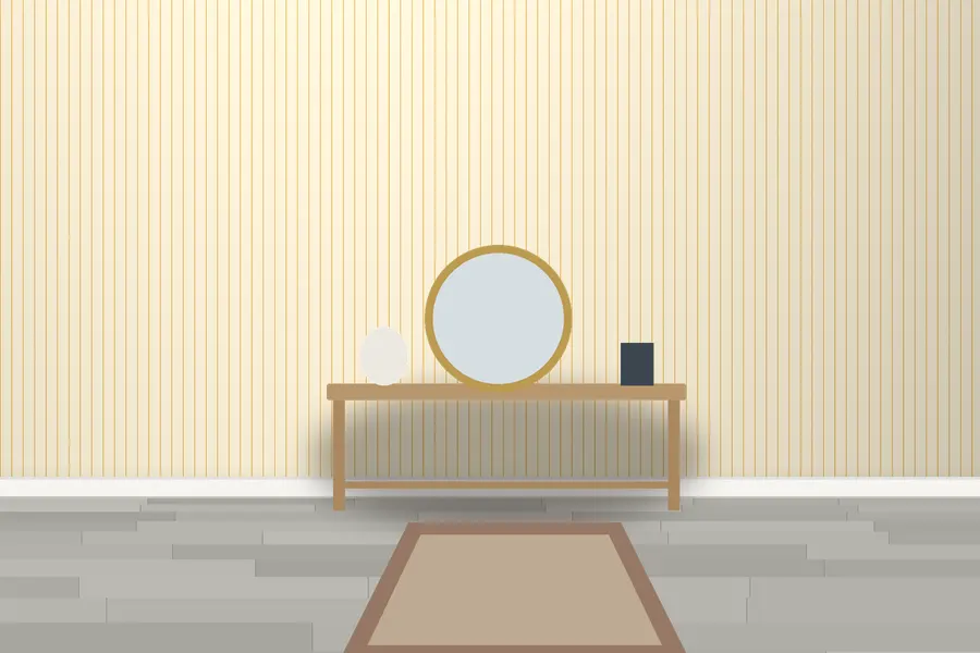 Wardle Pinstripe Wallpaper in a room