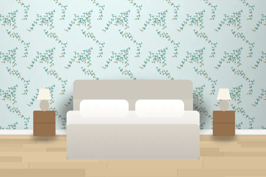Yarrow Hedgerow Wallpaper in a room