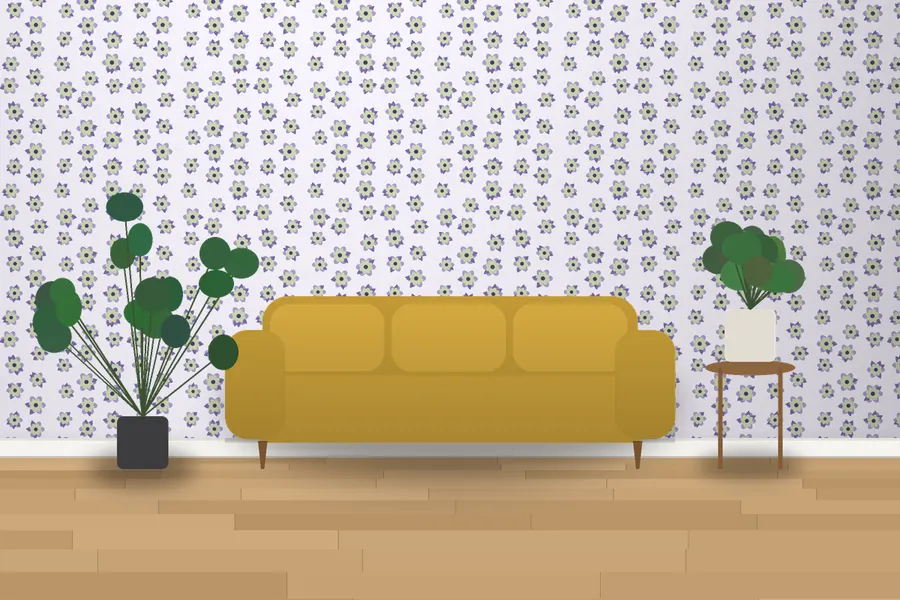 Pelham Blooms Wallpaper in a room