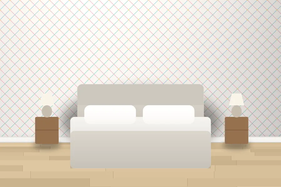 Bexley Garden Lattice Wallpaper in a room