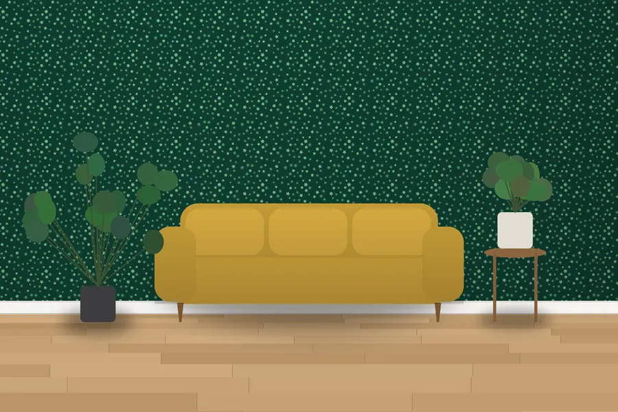 Tarrant Ditsy Floral Wallpaper in a room