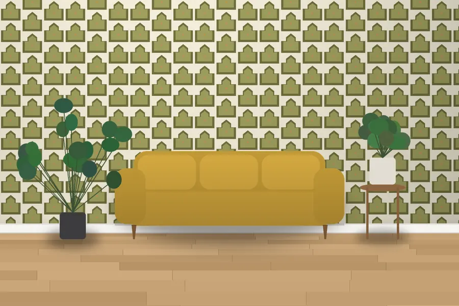 Foster Ziggurat Wallpaper in a room