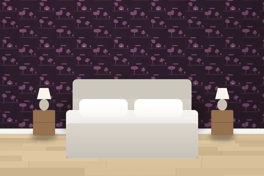 Thistle Village Toile Wallpaper in Dusky Plum
