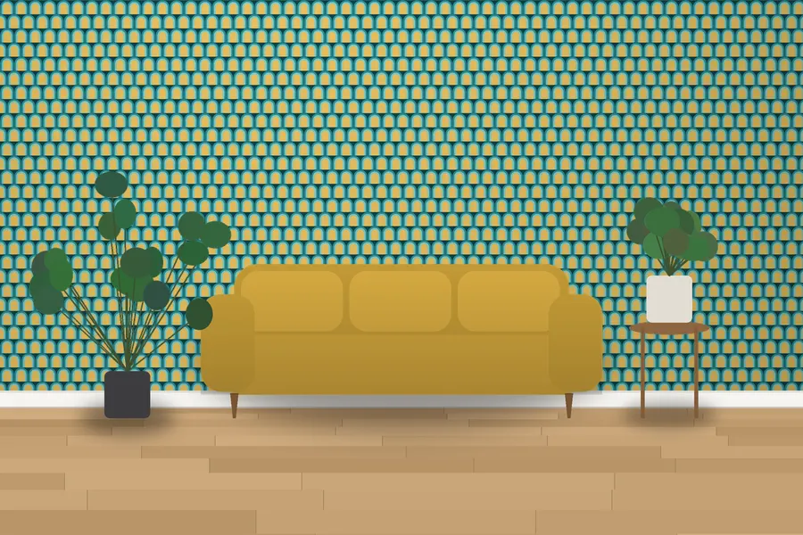 Tudor Arch Wallpaper in a room