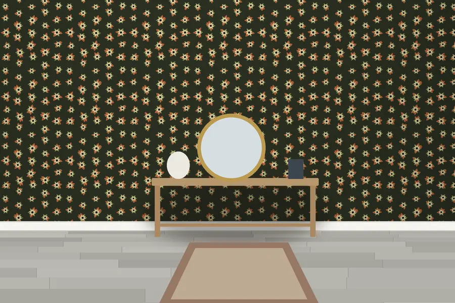 Hastings Rosette Floral Wallpaper in a room