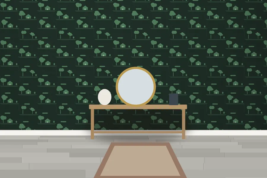 Bexley Garden Toile Wallpaper in a room