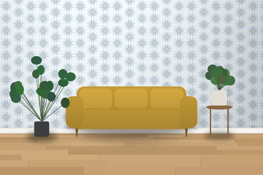 Lindley Sunburst Wallpaper in Coastal Blue