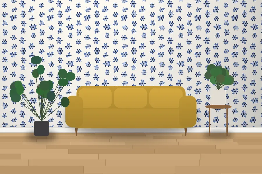 Yarrow Rosette Floral Wallpaper in Indigo Ink