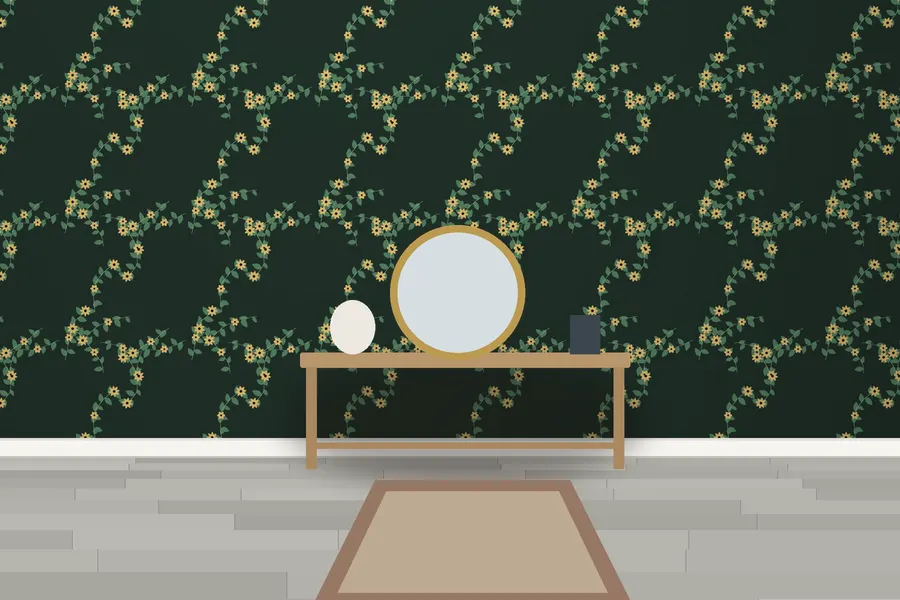 Beckett Hedgerow Wallpaper in a room