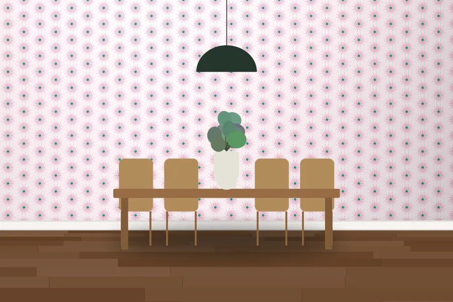 Beckett Sunburst Wallpaper in a room
