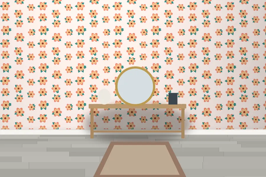 Coombe Blooms Wallpaper in a room
