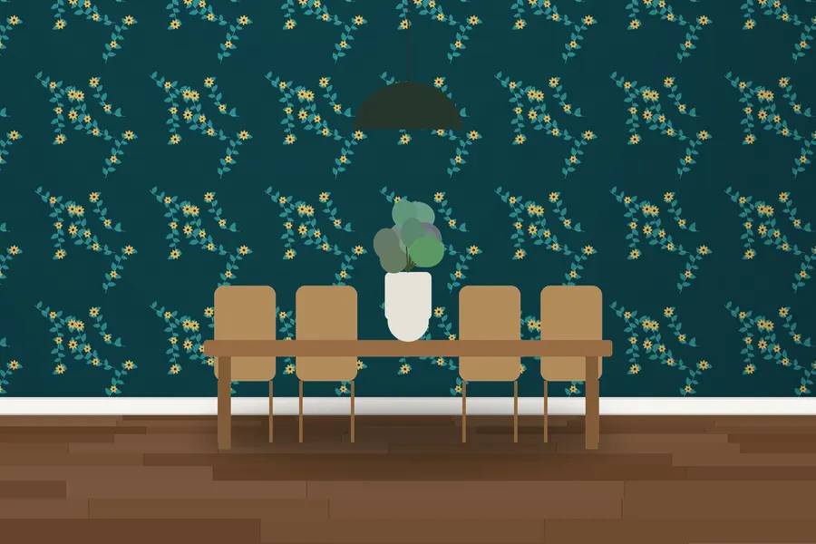 Locke Hedgerow Wallpaper in a room