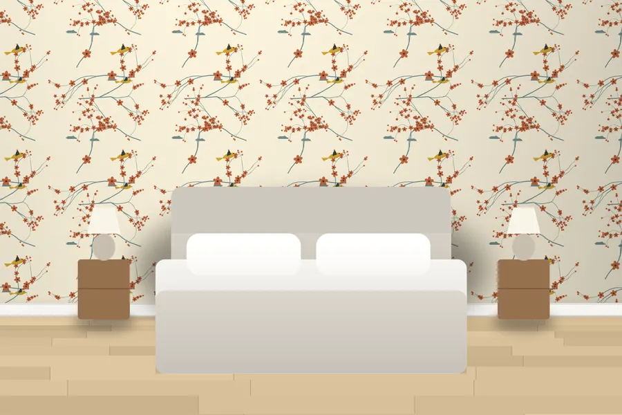 Rowan Songbird Wallpaper in a room