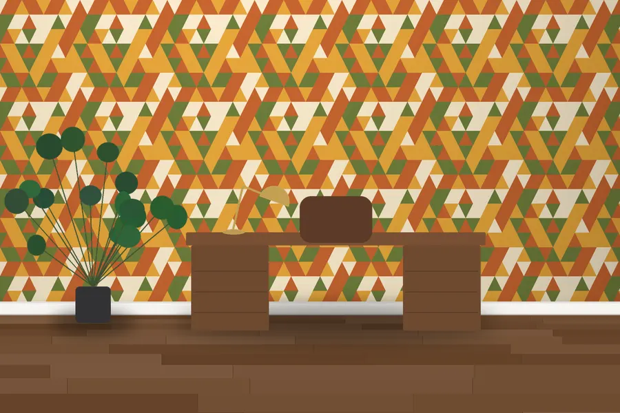Yardley Triangle Wallpaper in a room
