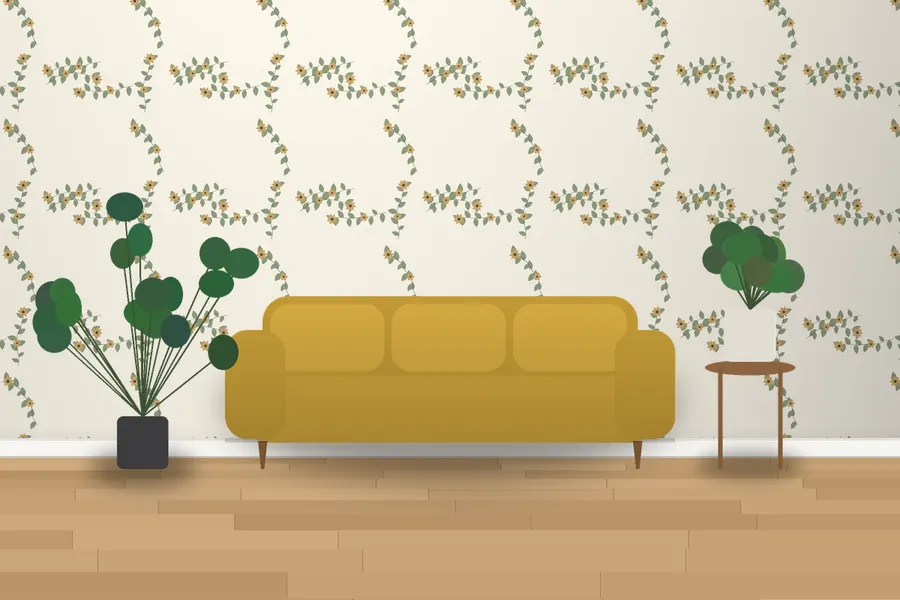 Dexter Orchard Wallpaper in a room