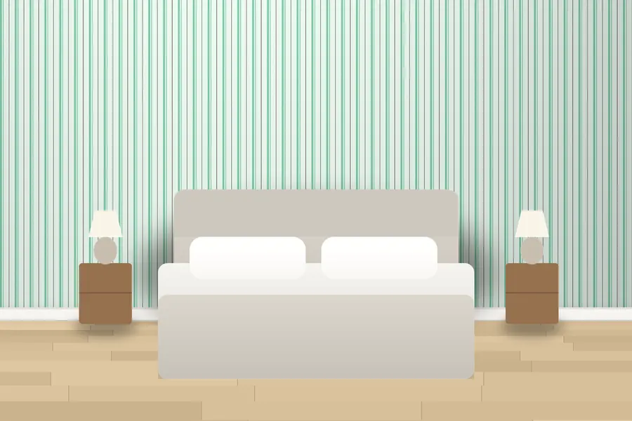 Jessamy Ticking Stripe Wallpaper in a room