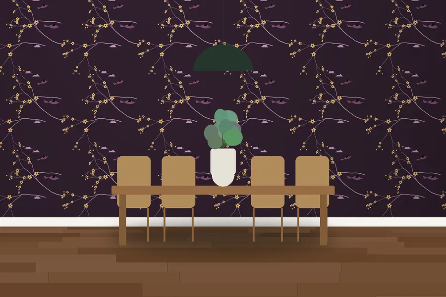 Rutland Songbird Wallpaper in a room