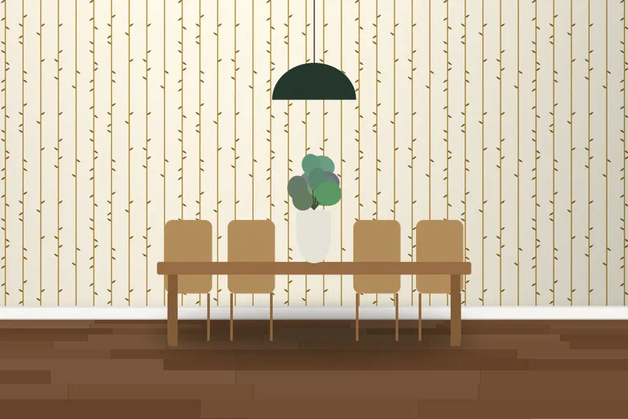 Greaves Bamboo Trellis Wallpaper in a room