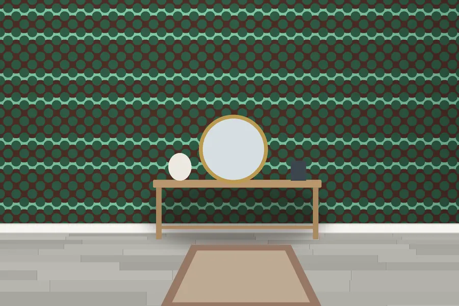 Skelton Scallop Wallpaper in Mint Choc