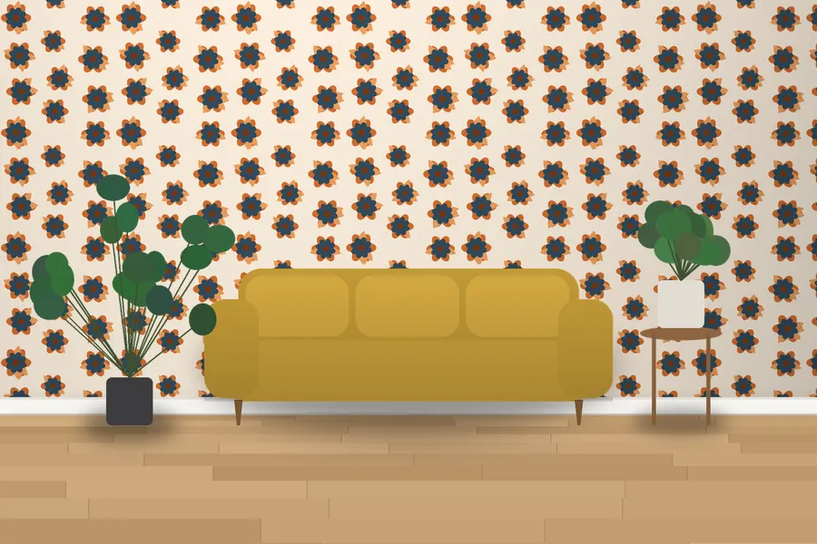 Paxton Blooms Wallpaper in a room