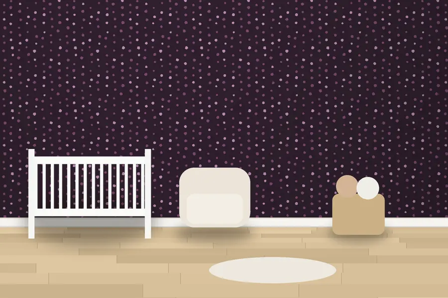 Stafford Painted Spot Wallpaper in a room