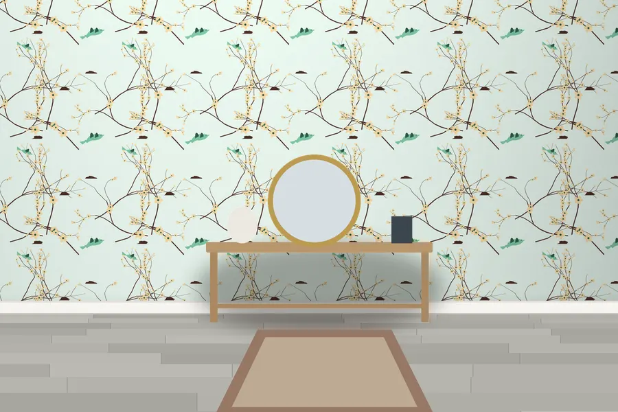 Strand Songbird Wallpaper in Mint Choc