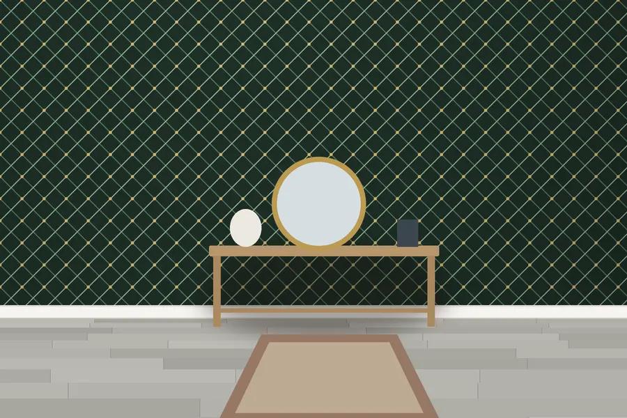 Lawson Garden Lattice Wallpaper in a room