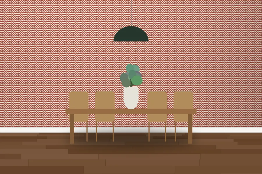 Magnolia Dogtooth Wallpaper in a room