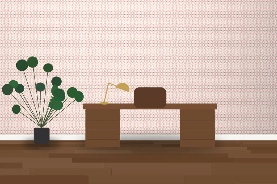 Sandford Hemp Leaf Wallpaper in a room