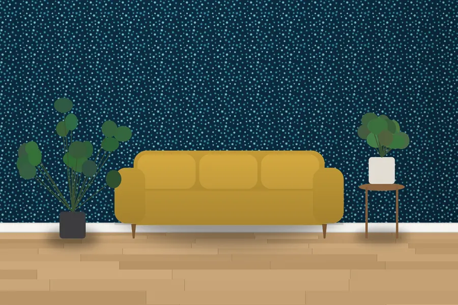 Brook Ditsy Floral Wallpaper in a room